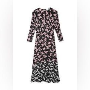 Rixo London black 3/4 sleeve dress
